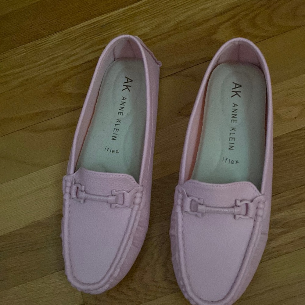 Anne Klein Pink Leather Moccasin Loafers